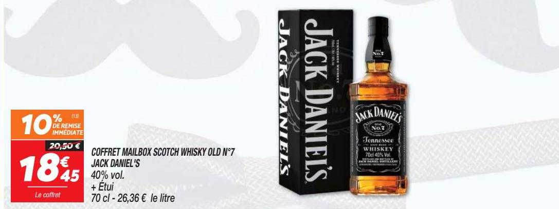 coffret mailbox scotch whisky old n°7 jack daniel's