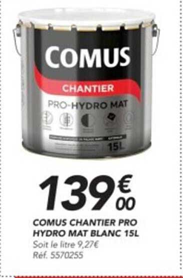 comus chantier pro hydro mat blanc 15l