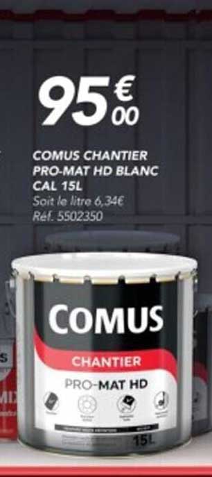 comus chantier pro-mat hd blanc cal 15l