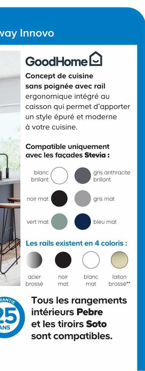 Concept De Cuisine Sans Poignée Avec Rail GoodHome