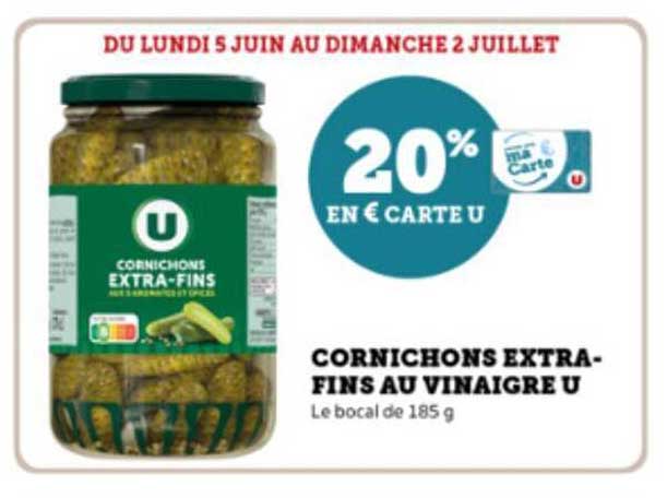 cornichons extra-fins au vinaigre u