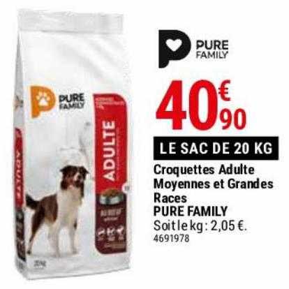 croquettes adulte moyennes et grandes races pure family