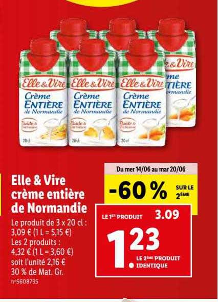 Elle & Vire Crème Entière De Normandie