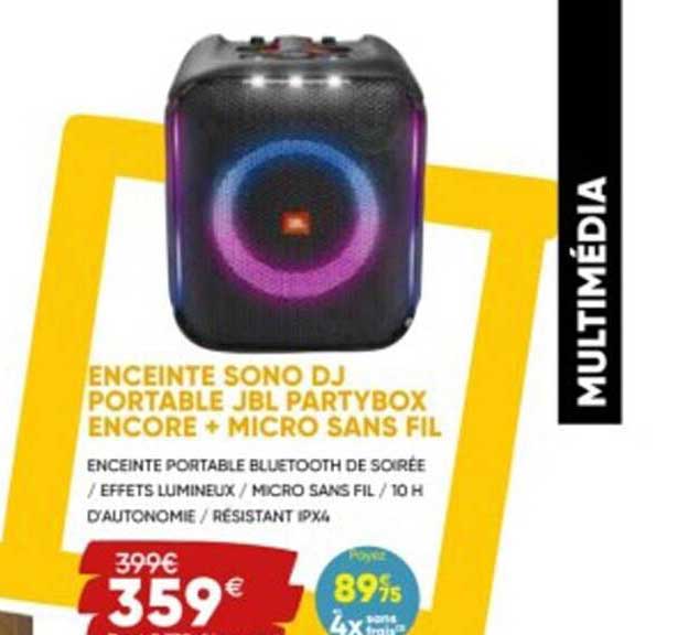 enceinte sono dj portable jbl partybox encore + micro sans fil