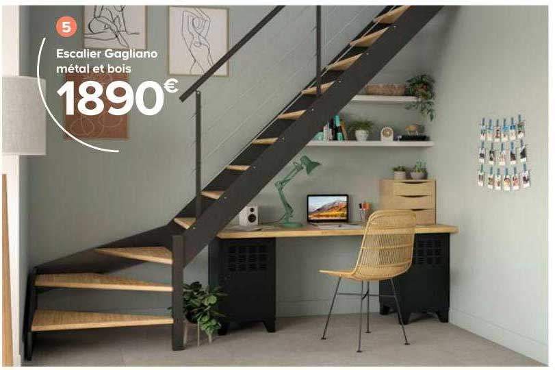escalier gagliano métal et bois