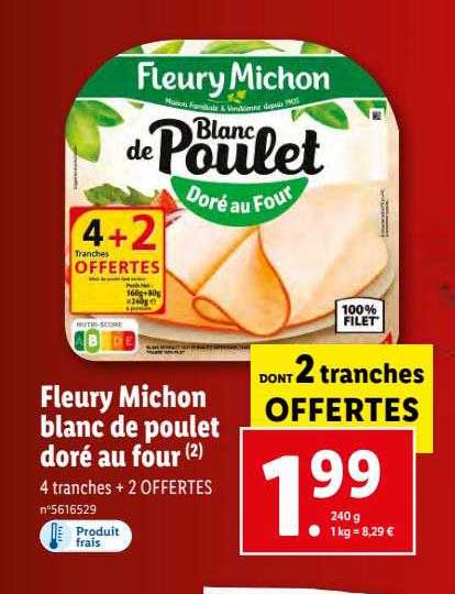 fleury michon blanc de poulet doré au four