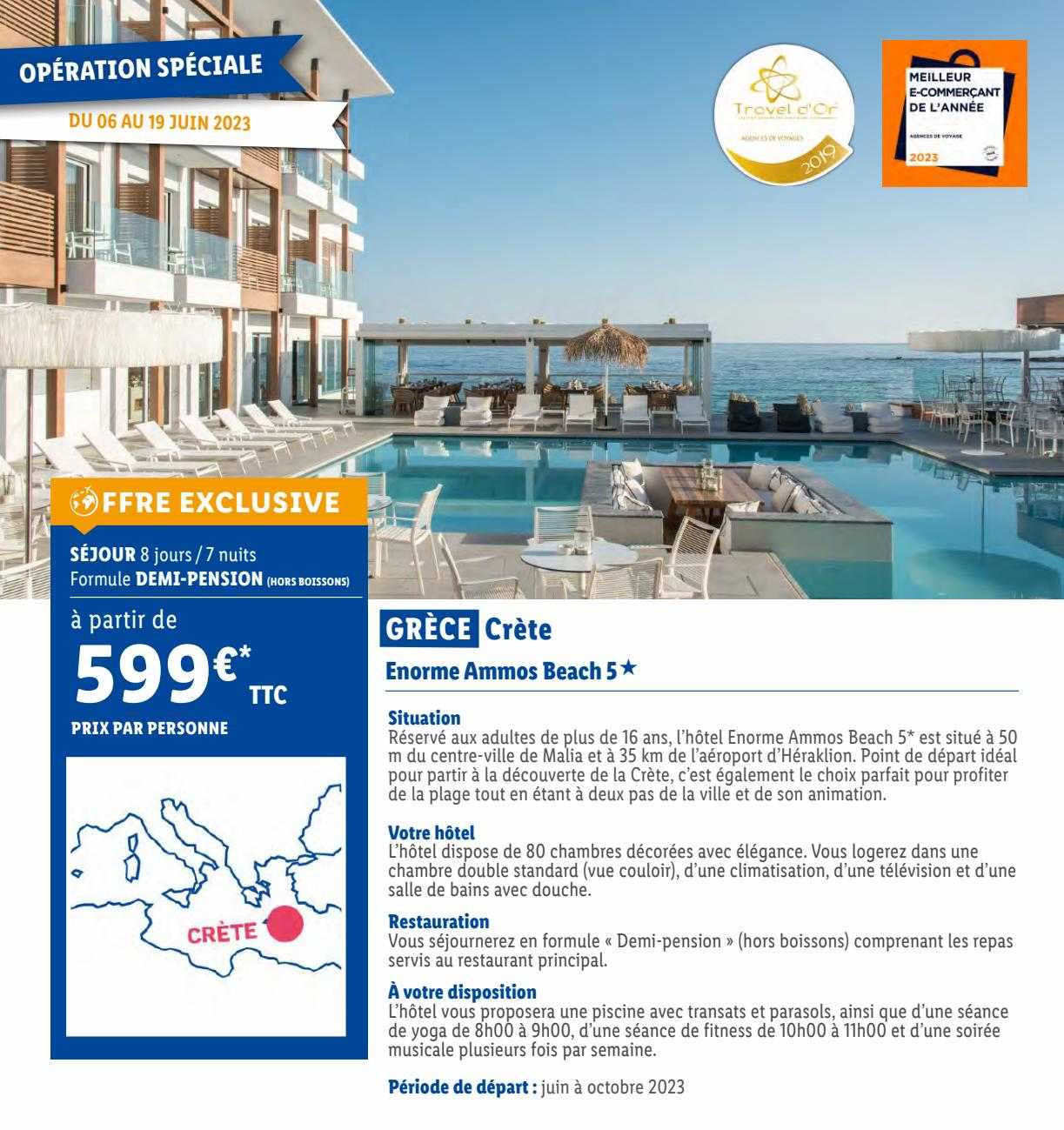 grèce crète : énorme ammos beach 5*