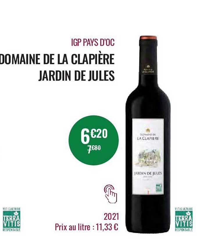 igp pays d'oc domaine de la clapière jardin de jules 2021