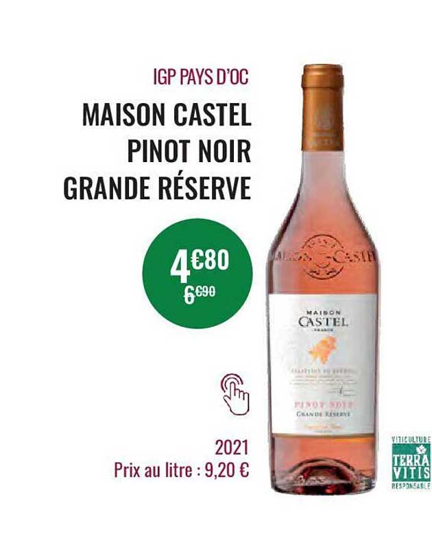 igp pays d'oc maison castel pinot noir grande réserve 2021