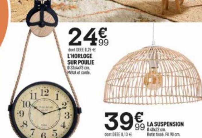 l'horloge sur poulie, la suspension
