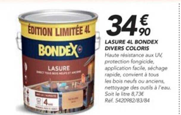 lasure 4l bondex divers coloris