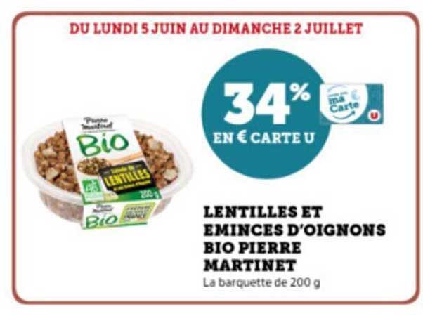 lentilles et émincés d'oignons bio pierre martinet