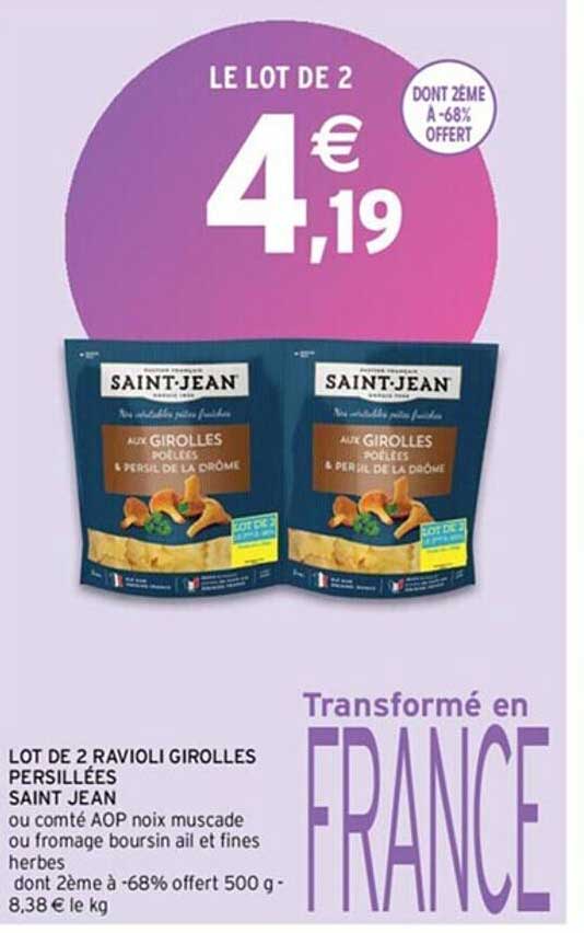 lot de 2 ravioli girolles persillées saint jean