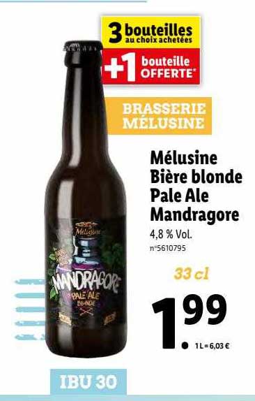 mélusine bière blonde pale ale mandragore