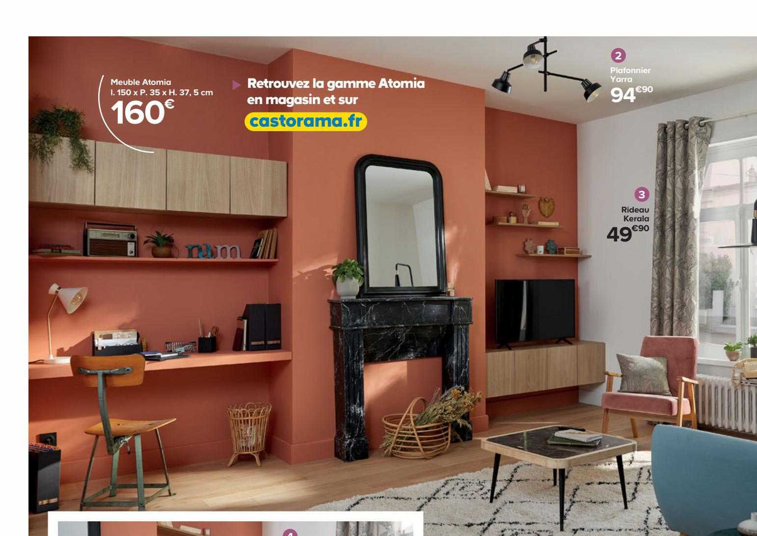 Meuble Atomia, Plafonnier Yarra, Rideau Kerala
