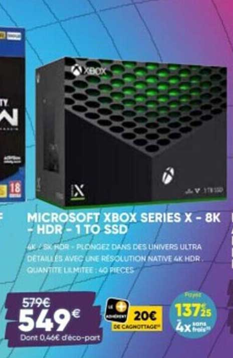 microsoft xbox séries x - 8k - hdr - 1 to ssd