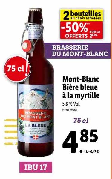 mont-blanc bière bleue à la myrtille