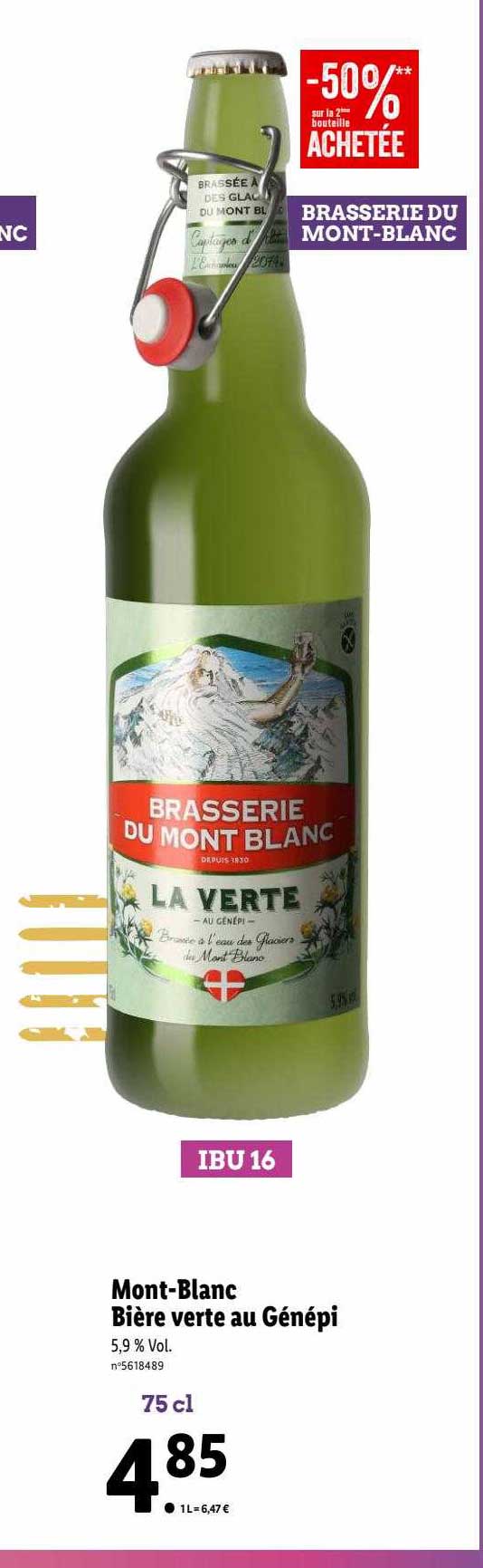 mont-blanc bière verte au génépi