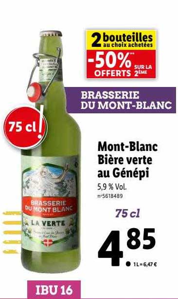 mont-blanc bière verte au génépi
