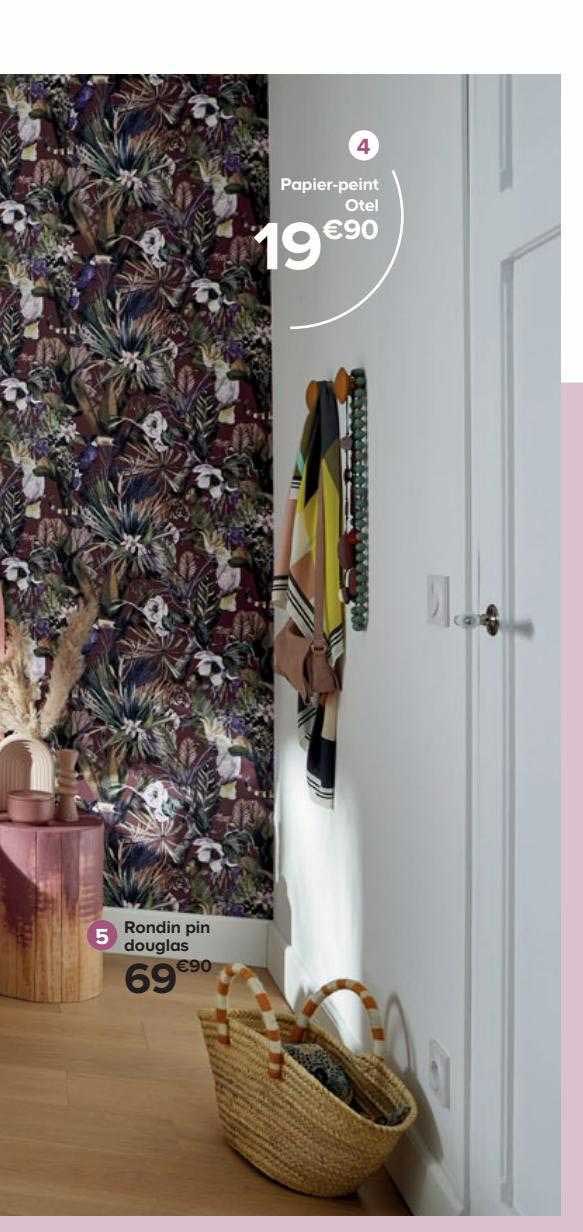 papier-peint otel, rondin pin douglas