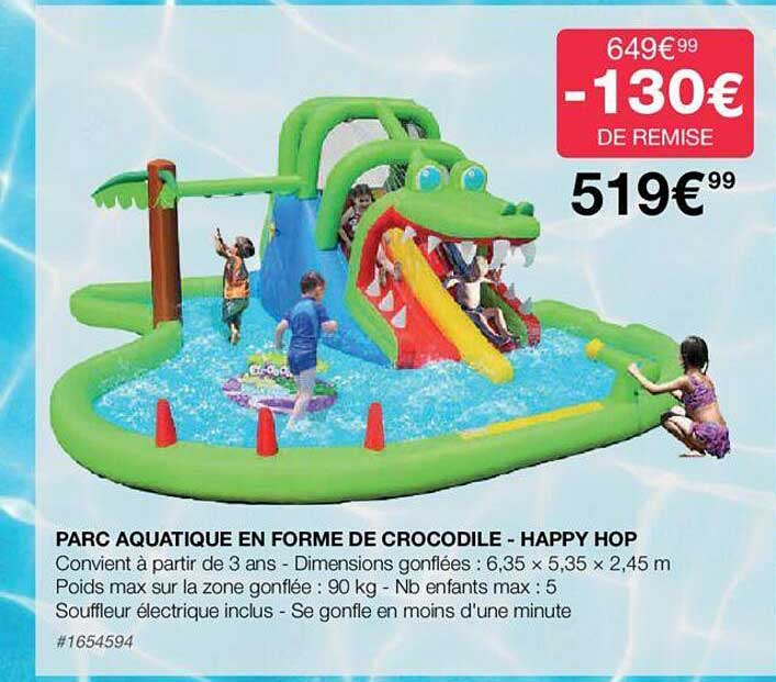 parc aquatique en forme de crocodile - happy hop