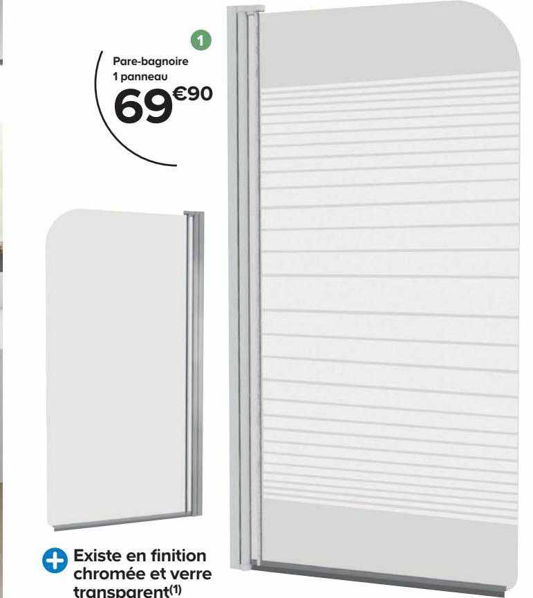 pare-baignoire 1 panneau