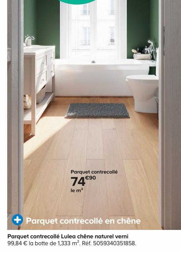 parquet contrecollé lulea chêne naturel verni