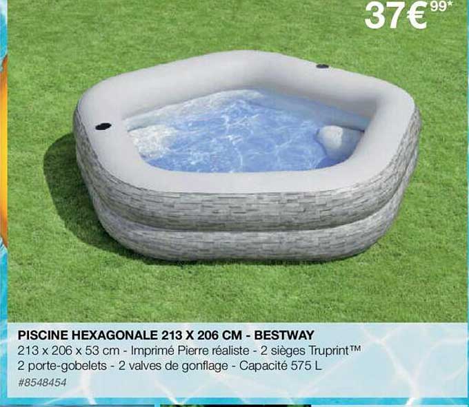 piscine hexagonale 213 x 206 cm - bestway