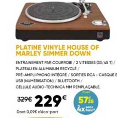 platine vinyle house of marley simmer down
