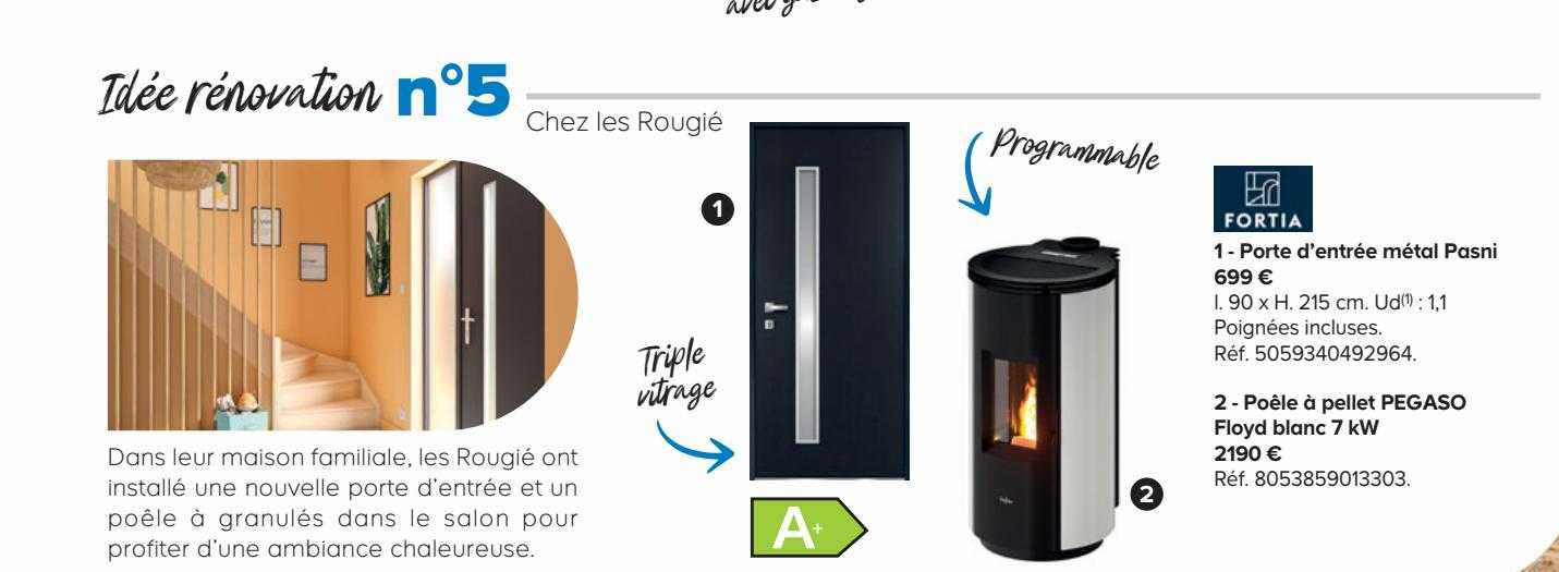 porte d'entrée métal pasni, poêle à pellet pegaso floyd blanc 7 kw