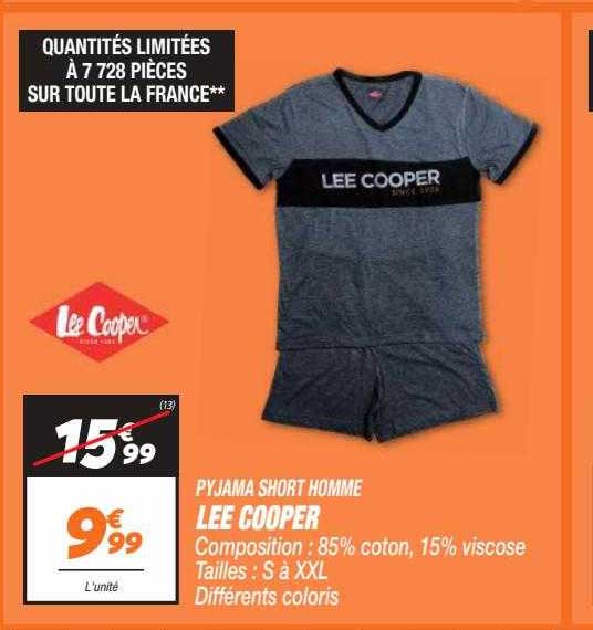 pyjama short homme lee cooper