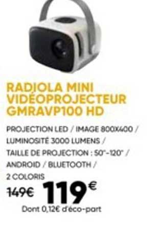 radiola mini vidéoprojecteur gmravp100 hd