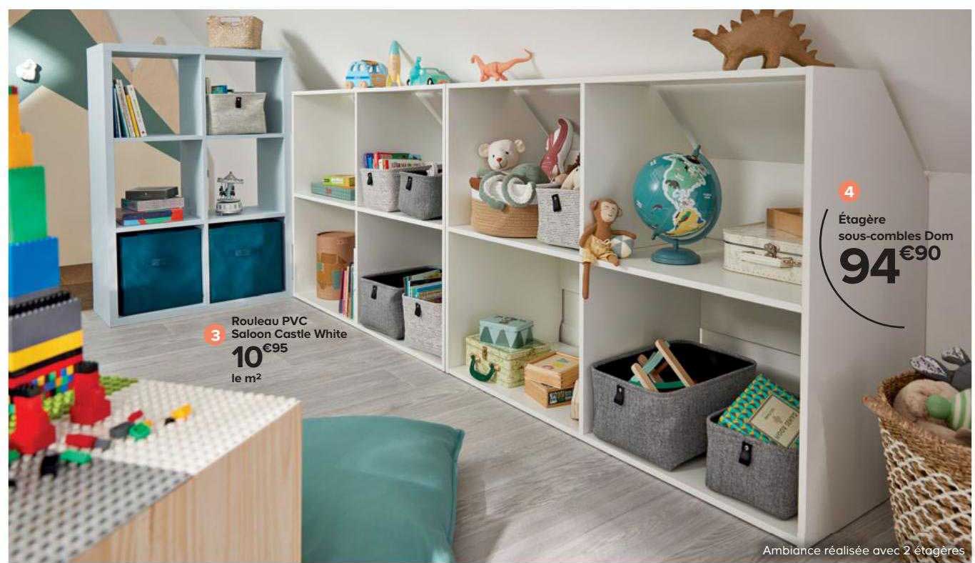 rouleau pvc saloon castle white, étagère sous-combles dom