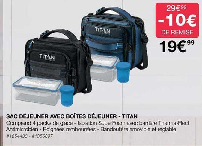 Sac Déjeuner Avec Boîtes Déjeuner - Titan