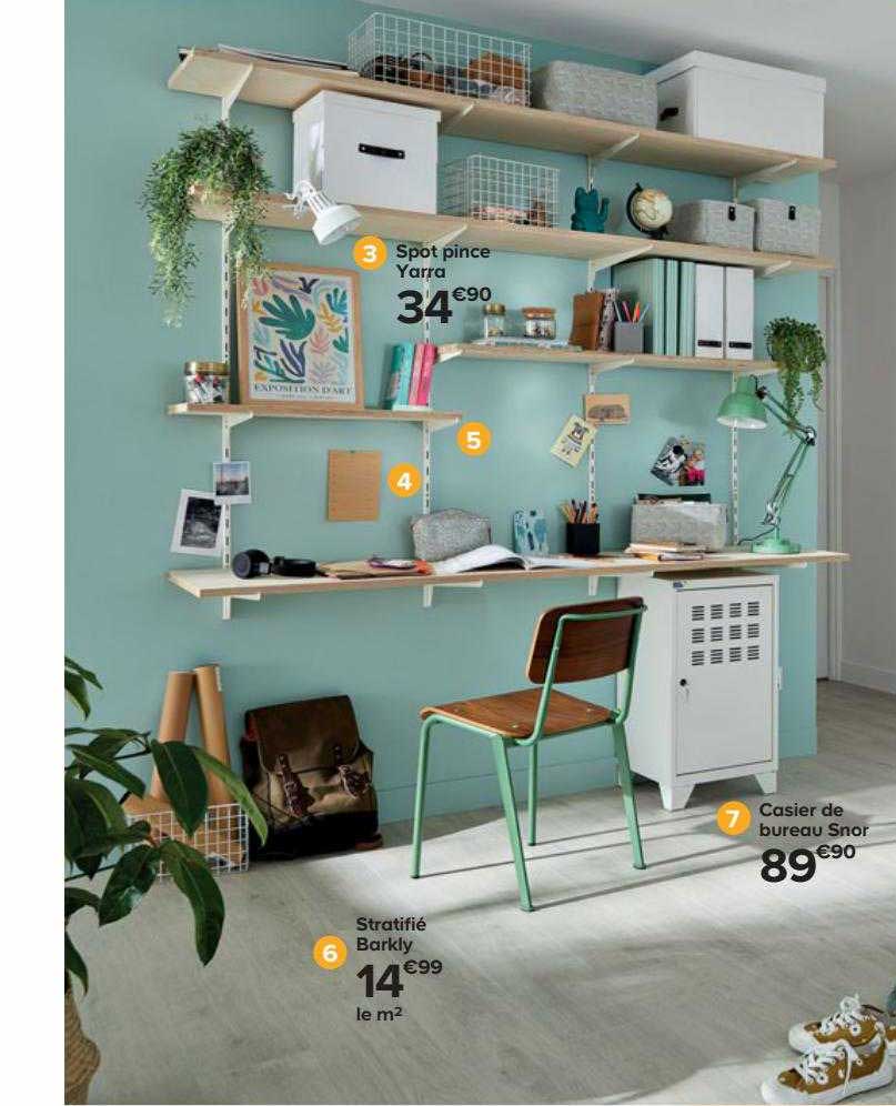 spot pince yarra, stratifié baridy, casier de bureau snor