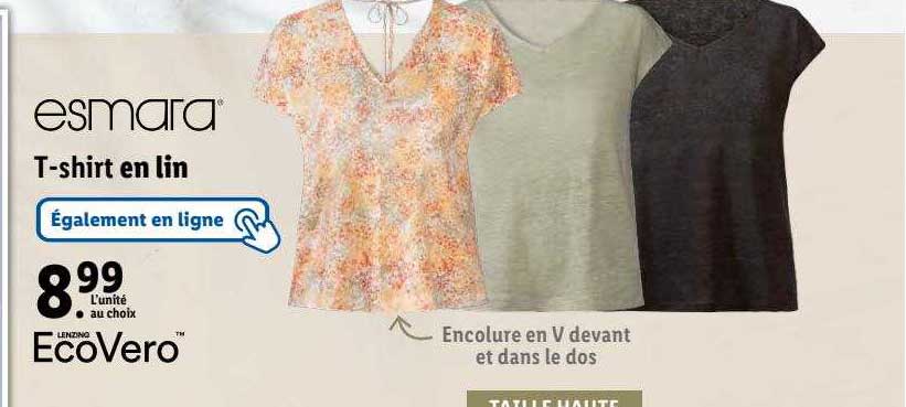 t-shirt en lin esmara