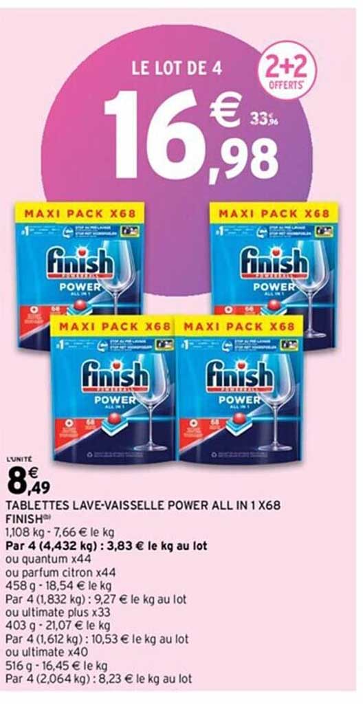 tablettes lave-vaisselle power all in 1 x 68 finish