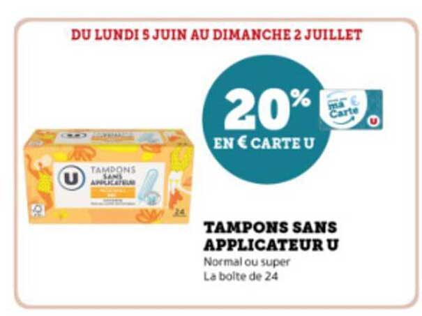 tampons sans applicateur u