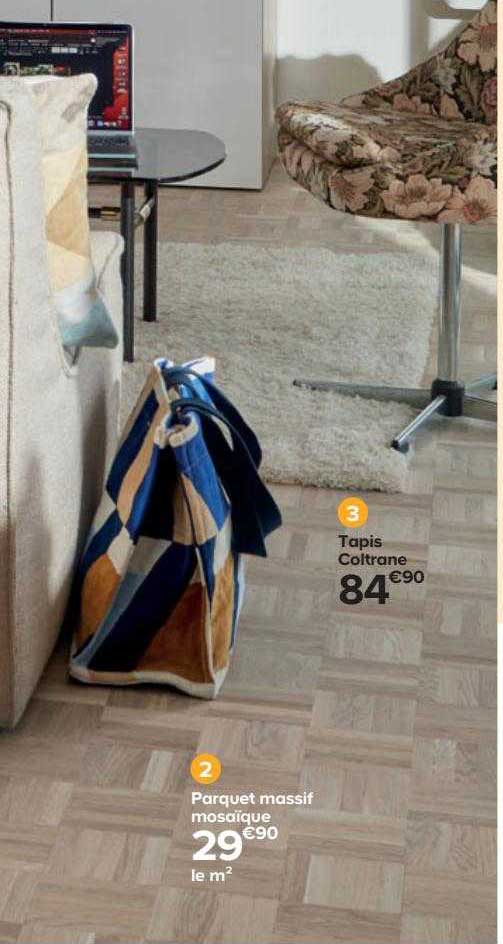 tapis coltrane, parquet massif mosaïque