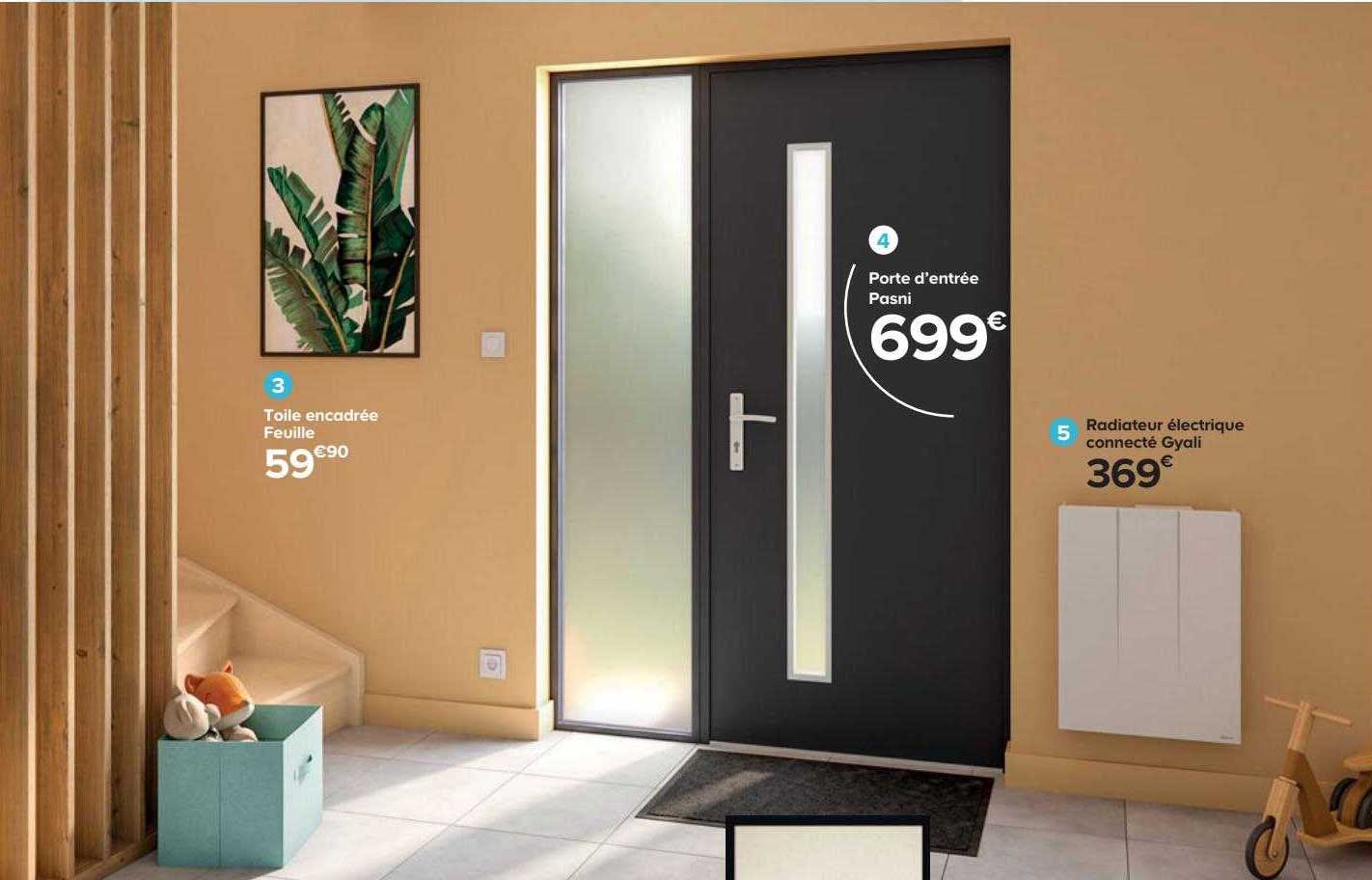 toile encadrée feuille, radiateur électrique connecté gyali