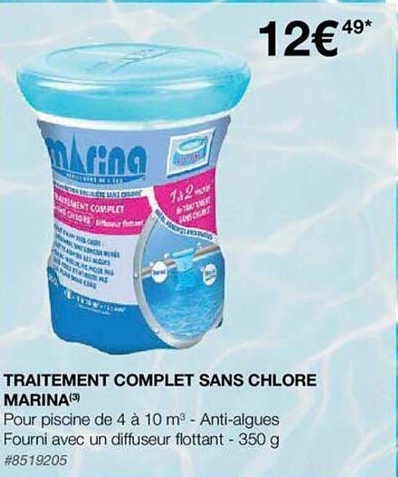 traitement complet sans chlore marina