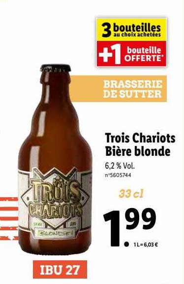 trois chariots bière blonde