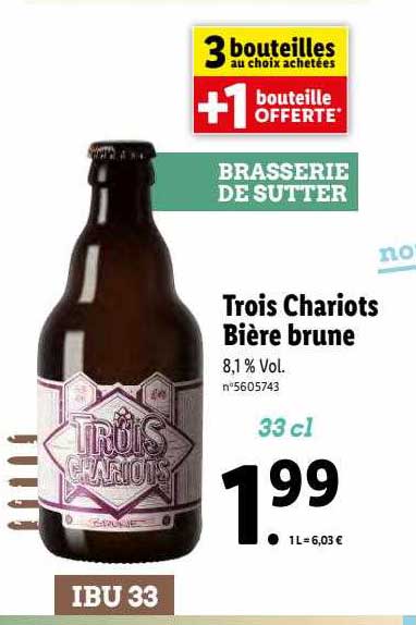 trois chariots bière brune