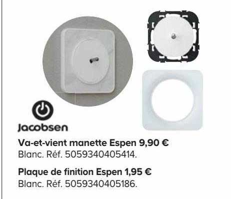 va-et-vient manette espen, plaque de finition espen