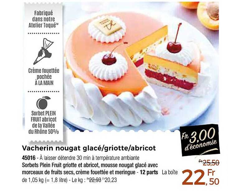 vacherin nougat glacé-griotte-abricot