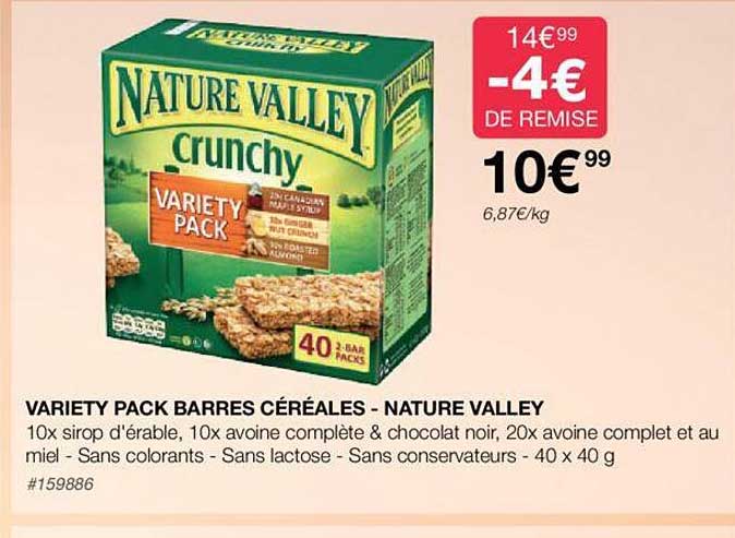 variety pack barres céréales - nature valley