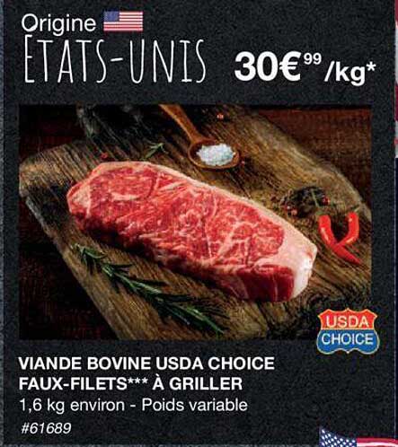 viande bovine usda choice faux-filets***à griller