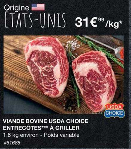 viande bovoien usda choice entrecôtes***à griller
