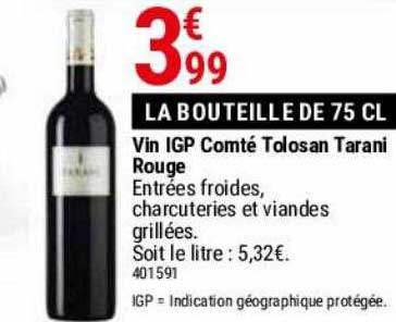 vin igp comté tolosan tarani rouge
