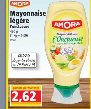 amora mayonnaise légère l'onctueuse